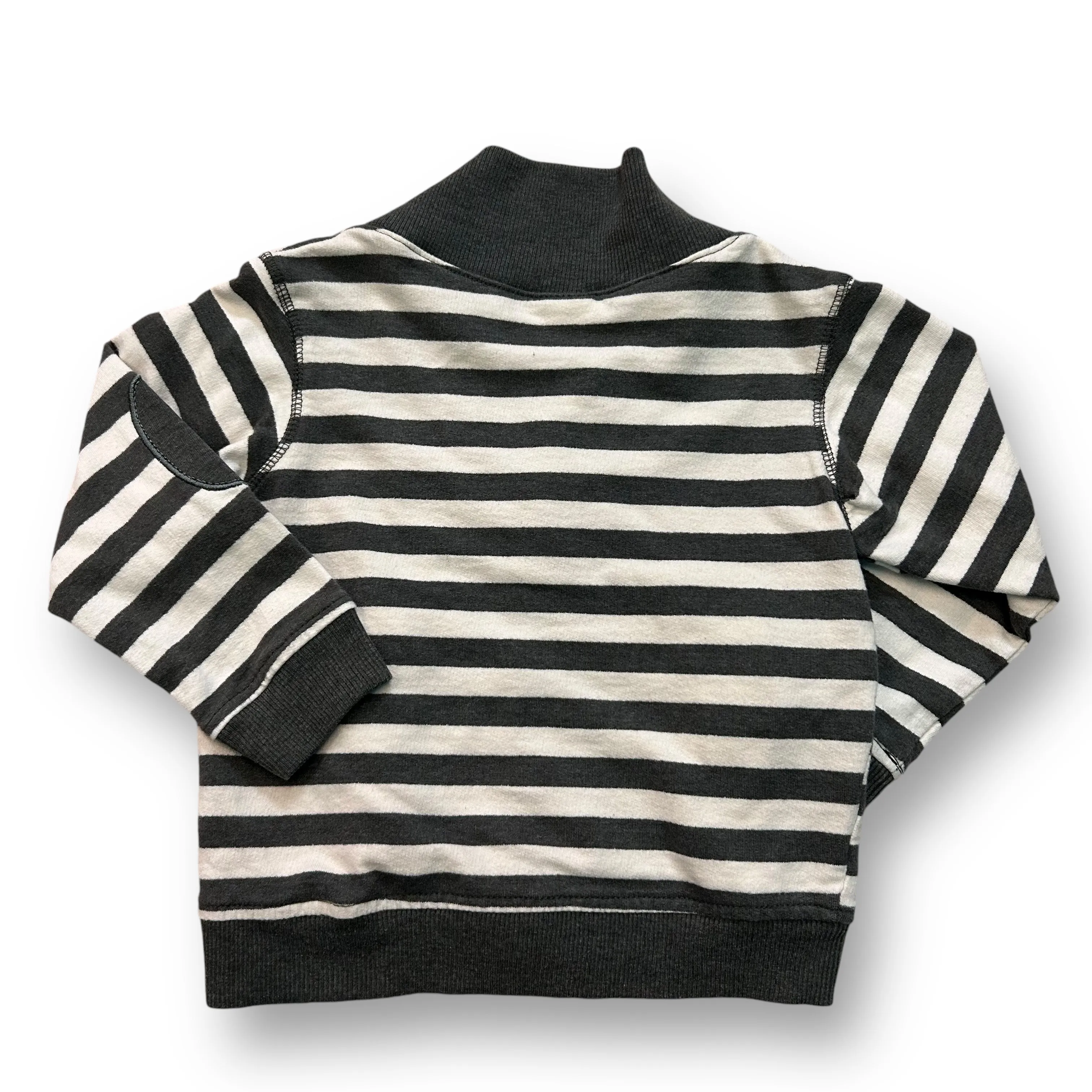Boys Size 4 Gray Striped Reinforced Elbow Cardigan