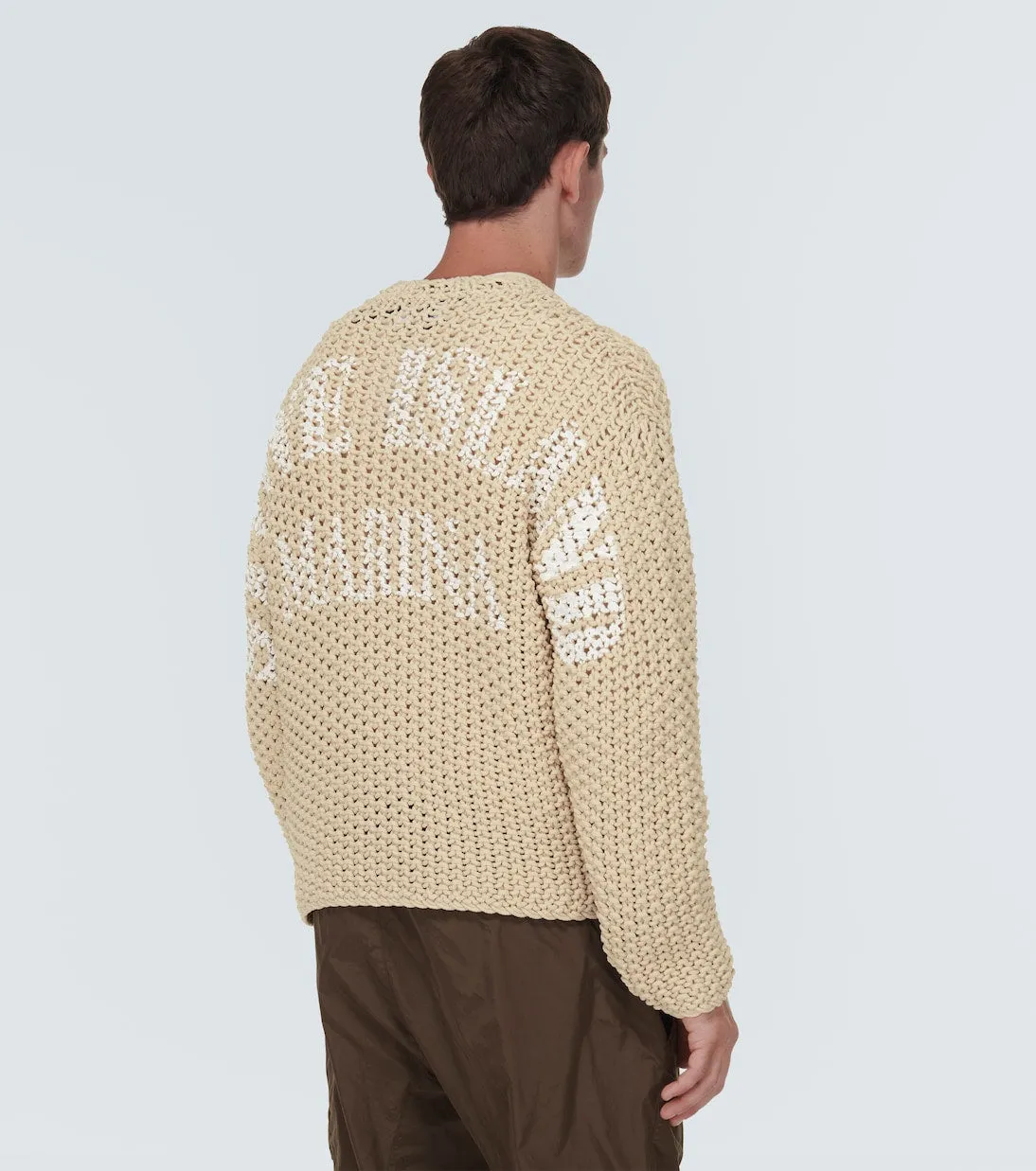 Marina sweater with macrame logo Stone Island, beige