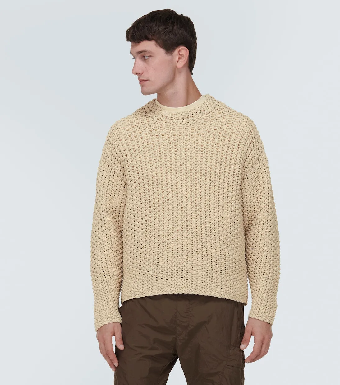 Marina sweater with macrame logo Stone Island, beige